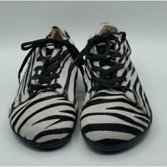 Aintap Womens Zebra SNEAKER Wide Shoes Smooth Leather Handmade US W8-8.5 /39 - Picture 4 of 14